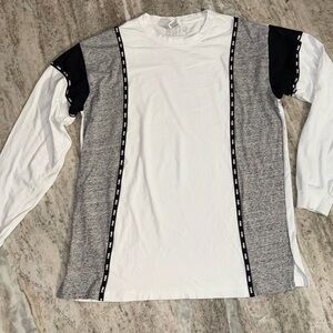 PINK Victoria’s Secret Long Sleeve Tee Logo Tape Colorblock  Size L